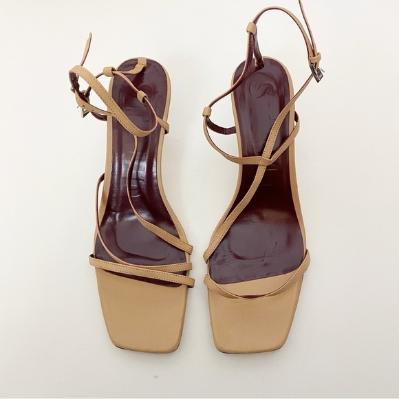 Staud Gita Leather Sandals Kitten Heels - Picture 3 of 9